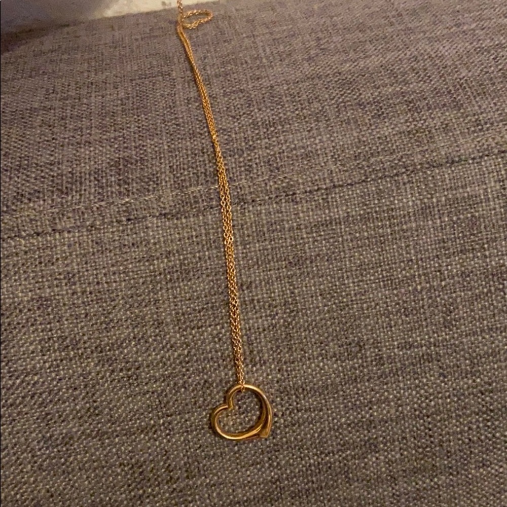 Solid Rose Gold heart and chain 14k